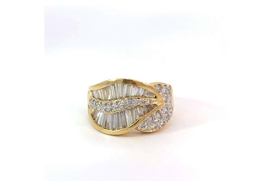 爆売り！ リング Pt900,K18 約15号 ダイヤ0.551ct ダイヤ0.31ct の買取 イエローゴールド